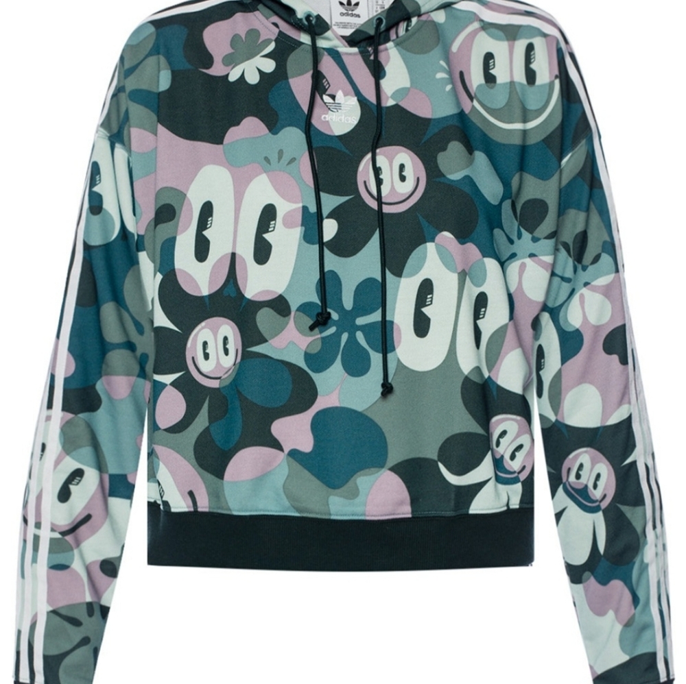 Adidas Woman Originals Contemp Cropped Hoodie.